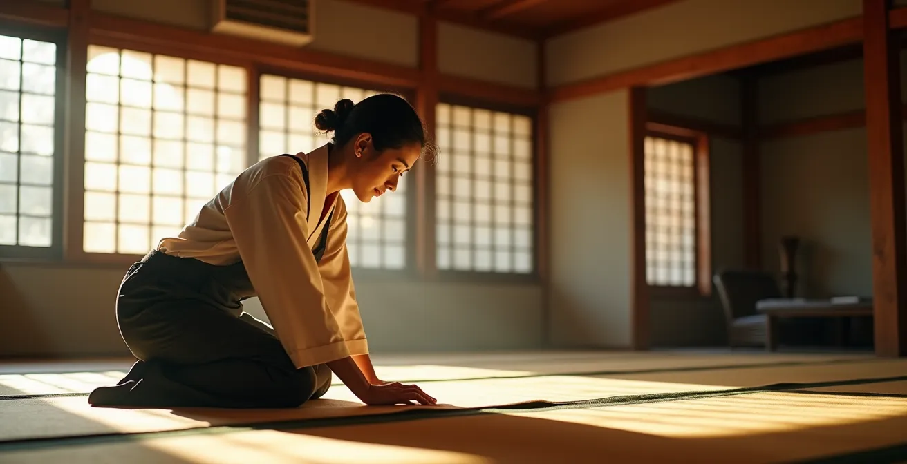Ryokan staff efficiently preparing a traditional Japanese room